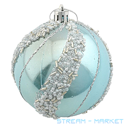 Набір новорічних пластикових кульок ВАТ-320 d8см 4шт блакитний