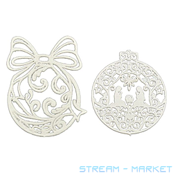 Набор новогодних пластиковых игрушек Снежинка Зимняя Картина d10см 5шт...