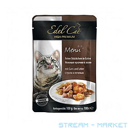 Консерви для котів Edel Cat pouch гусак і печінку в желе 100гр
