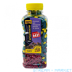 Гранули в банці Комбі для знищення гризунів Бродифакум 200г зі смаком сиру...