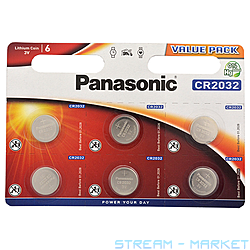   Panasonic  CR-2032EL BP 3V 6 