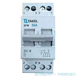 Переключатель нагрузки Takel трехпозиционный SFM 2P 50A