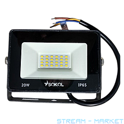 Светодиодный прожектор Sokol LED-SLT-20W 220V 6500К IP65 Slim 1500lm...