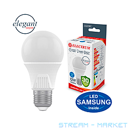 Лампа светодиодная Electrum A-LS-1921 A60 12W PA LS-33 Elegant E27 4000к...