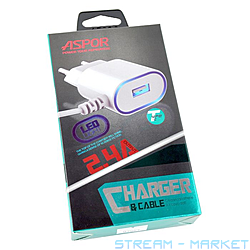    Aspor A802 Plus 1USB2.4A LED   USB Type-C...