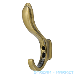 Крючок мебельный кобра 60-54 античная бронза