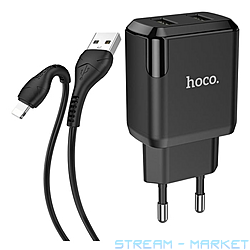    Hoco N7 Speedy dual port charger set Lightning...