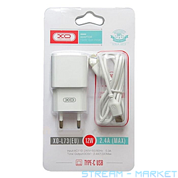    XO L73 EU 2.4A Single port charger with type C cable...