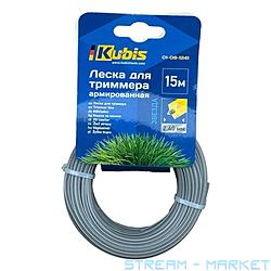 Волосінь для тримера Kubis 01-08-1241 армована 2.4ммx15м зірка