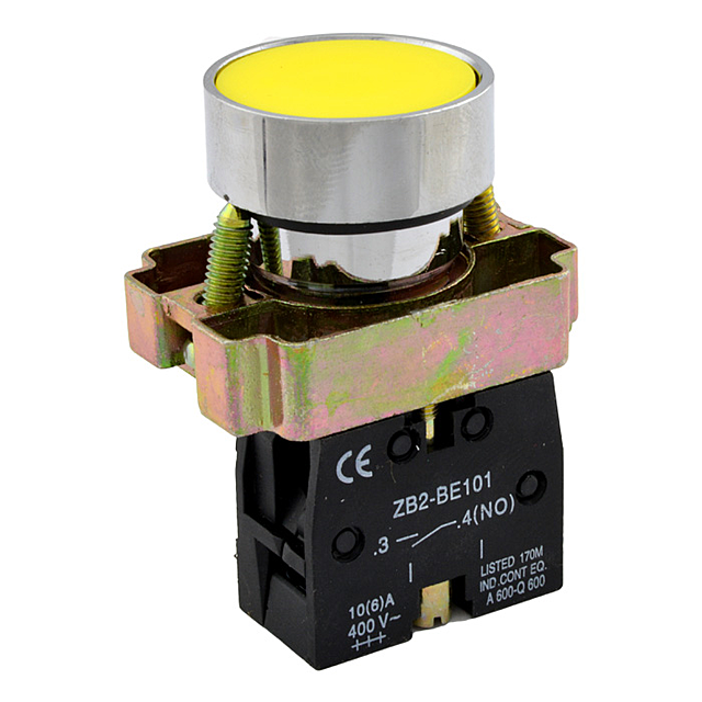 Кнопка управления XB2-BA51 нажимная без фиксации Старт желтая купить ...