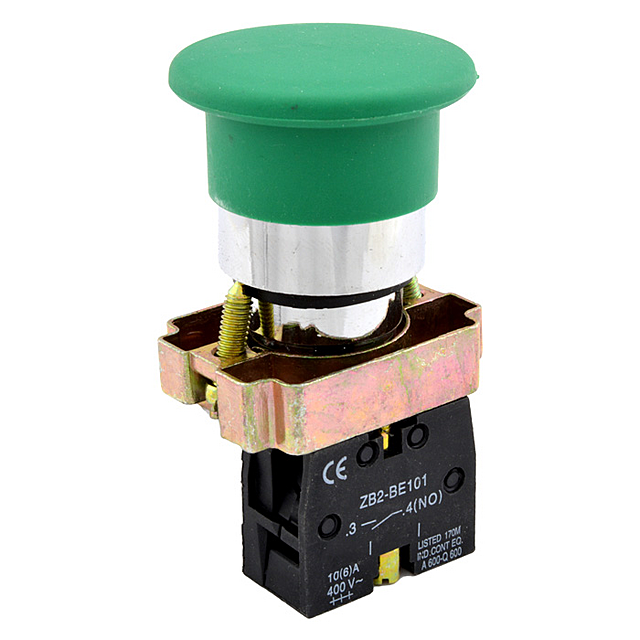 Кнопка управления XB2-BC31 нажимная без фиксации Старт гриб зеленая ...