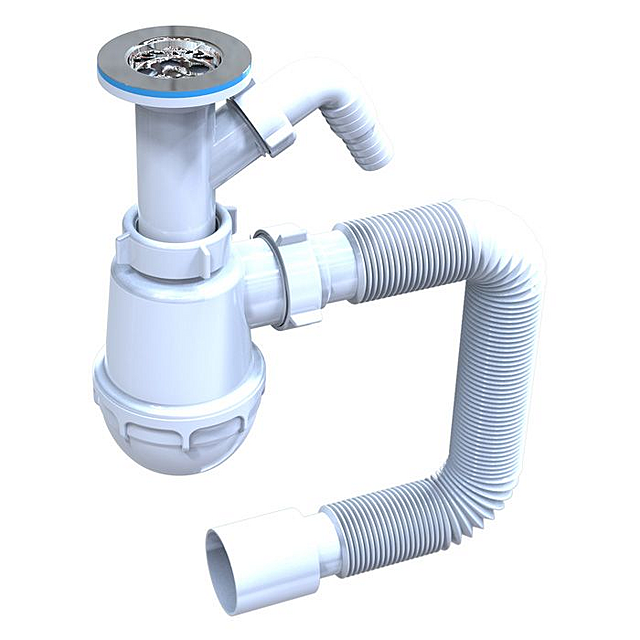 Сифон для мойки плюс стиралка STP M-01S большая бутылка с нержавеющим ...