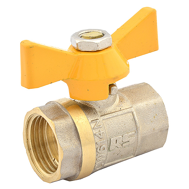 Кран шаровый STA 3/4" В/В с ручкой бабочкой газ железный шар 146г ...