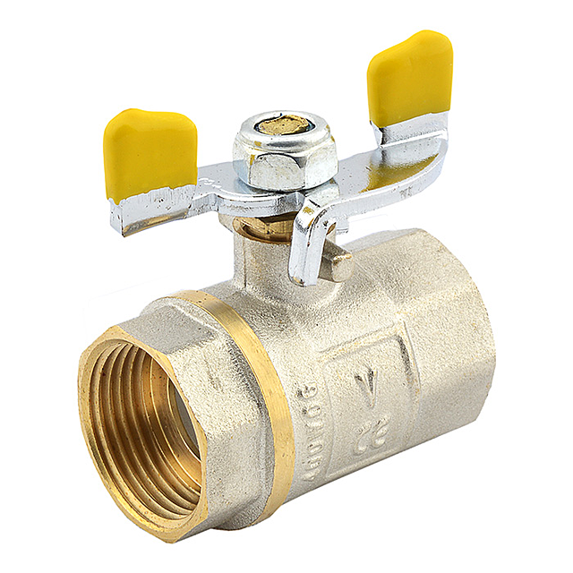 Кран шаровый 1/2\" В/В с ручкой бабочкой газ железный шар купить оптом в ...