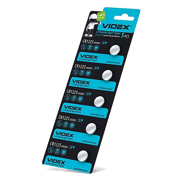 Батарейка Videx литиевая CR 1225 3V круглая блистер 5 шт купить оптом в ...