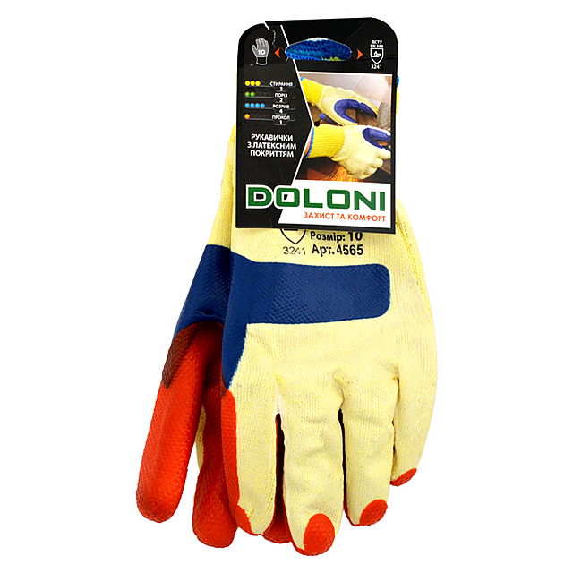 Перчатки рабочие Doloni артикул 4565 х/б с ребристым односторонним ...