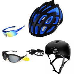Велошлемы и спортивные очки